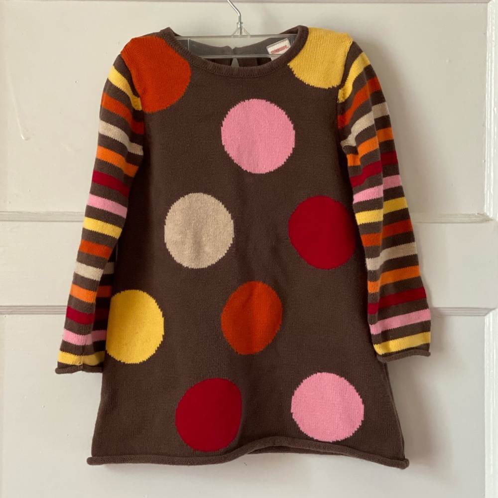 Gymboree Sweater Dress Polka Sot Brown Size 4T